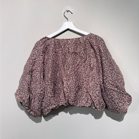 Abercrombie & Fitch floral crop top Peasant Boho Women M spring summer - Picture 8 of 9